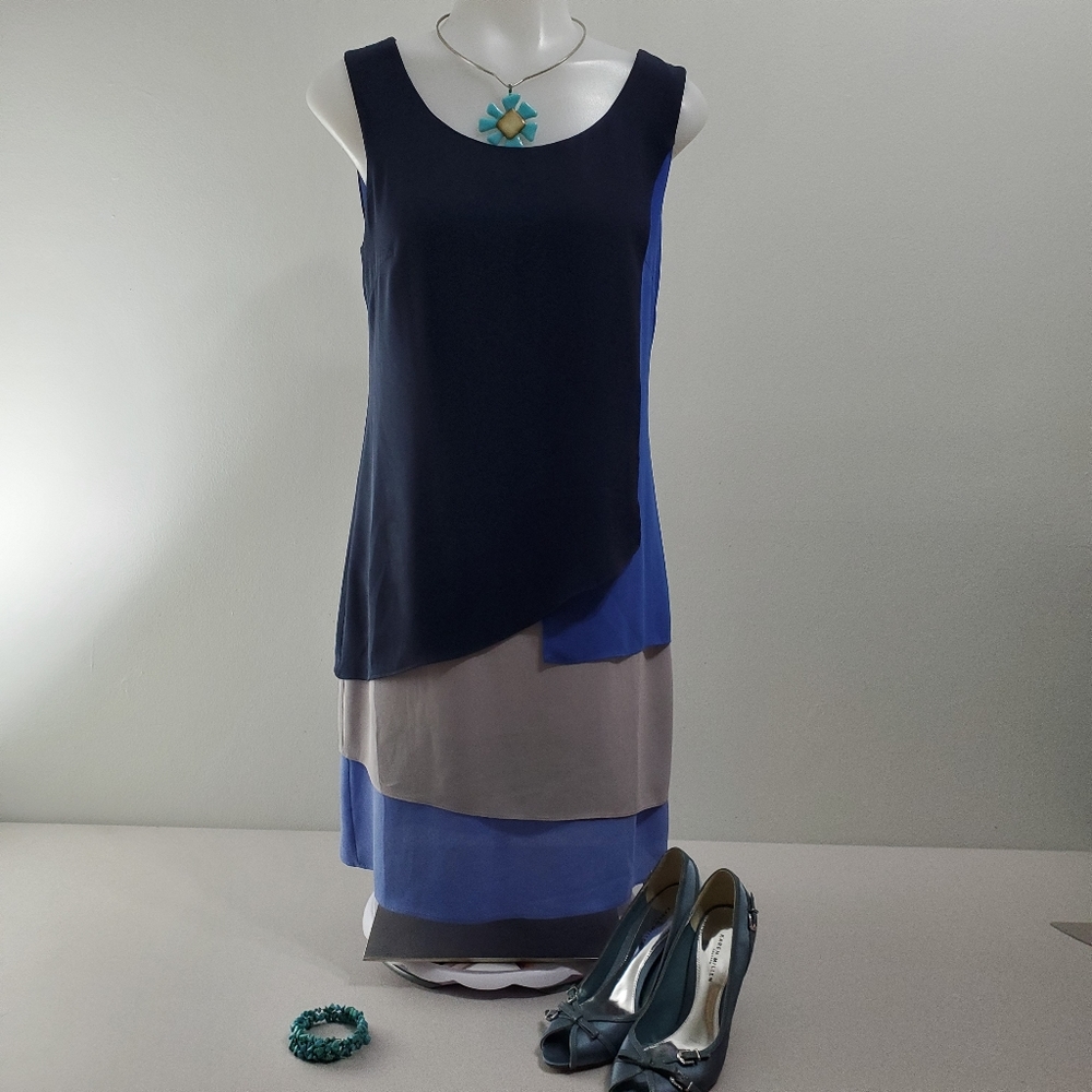 Bcbg Paris Dress Haley Bluenight layered Size 0